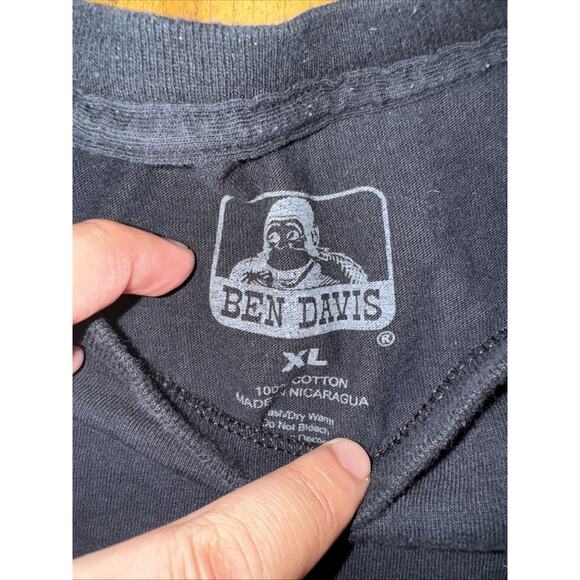 Vintage Ben Davis Gorilla Logo T-Shirt Black XL 23x28 Workwear Streetwear Tee - Picture 3 of 3
